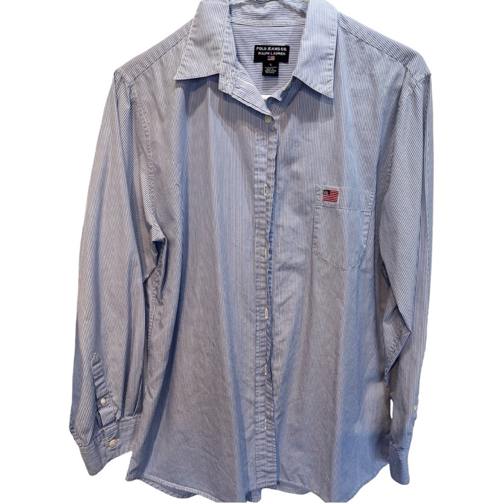 Polo by Ralph Lauren Blue Striped Men's Shirt Size L